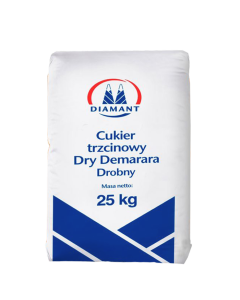 CUKIER TRZCINOWY DRY DEMERARA  BARDZO DROBNY 25 KG 