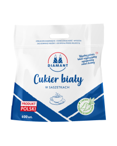 CUKIER BIAŁY SASZETKI PAPIEROWE 5G X 600SZT. 3KG