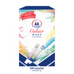 CUKIER BIAŁY SASZETKI PAPIEROWE 5G X 200SZT. 1 KG