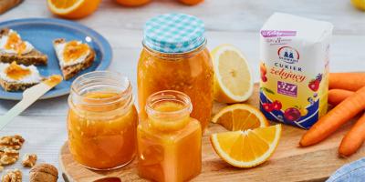 Cukier żelujący 2:1 | Pomarańczowo-marchwiowa konfitura z imbirem i cynamonem